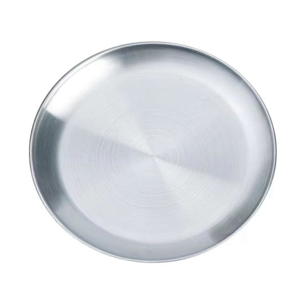 JiKaiX Ruostumattomasta teräksestä valmistetut ruokalautaset Pyöreät paksunnetut salaattilautaset Koti Keittiö BBQ Salaatin tarjoilulautanen Pöytäastiat Silver 14cm