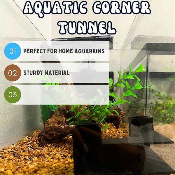 Akvarium Underjordisk Tunnel Fisk & Räk Gömställe för Akvarier