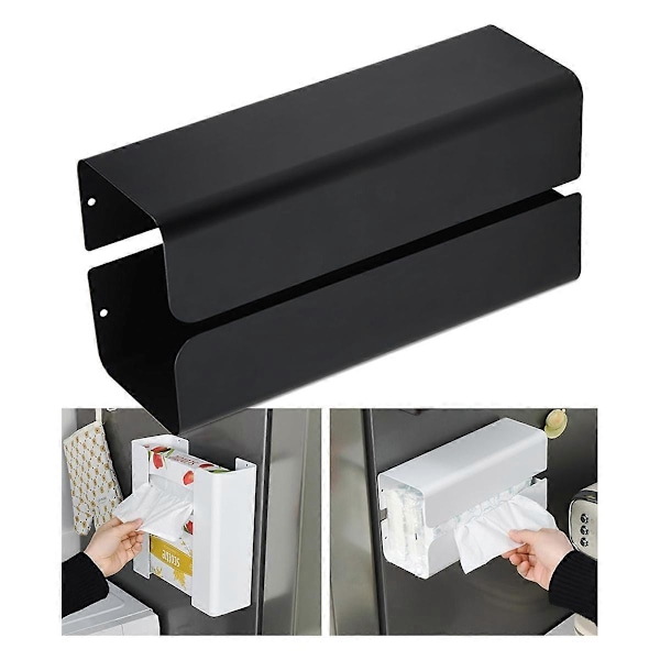 Magnetisk Handskfack Dispenser Pappershanddukshållare Väggmontering Svart