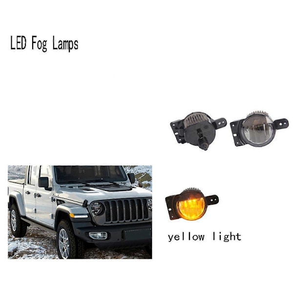 Gula LED dimljus för Wrangler JT 10th JLU 2018-2024
