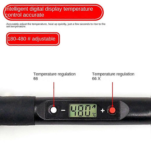 Säädettävä lämpötilainen juotoskolvi LCD-hitsaustyökalu EU-pistoke punainen