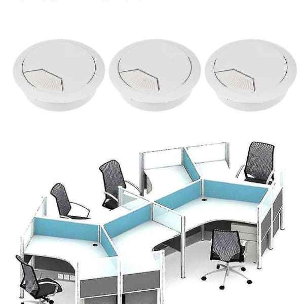 12 stk. PC Datamaskin Skrivebord Grommet Kabelhull Deksel 50mm Diameter (grå)