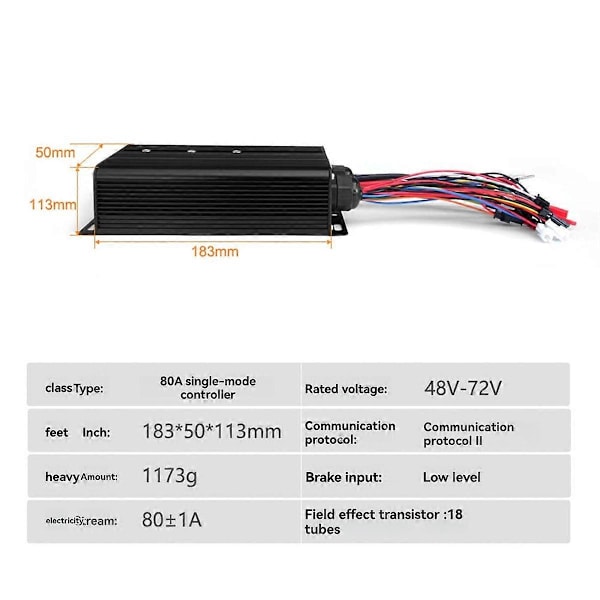 Sähköpotkulauta 36V 48V 80A Ohjain M5 Värillinen LCD-näyttö