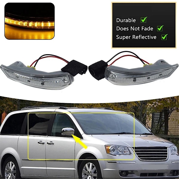 Bil Backspegel Blinkers Höger Sida Spegel LED Blinkerslampa för Grand Caravan 68052078AB