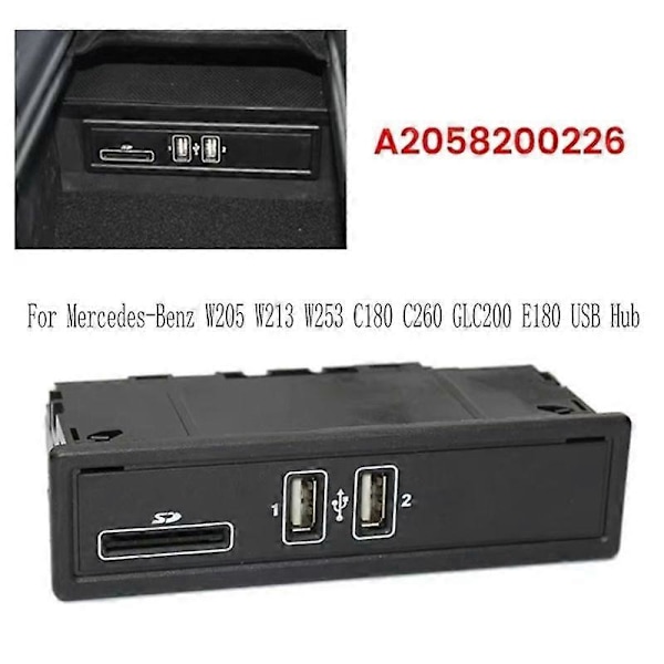 2058200226 USB-port Kortläsare för W205 W213 W253 C180 C260 GLC200 E180 USB-hubb USB-uttag A2058200126