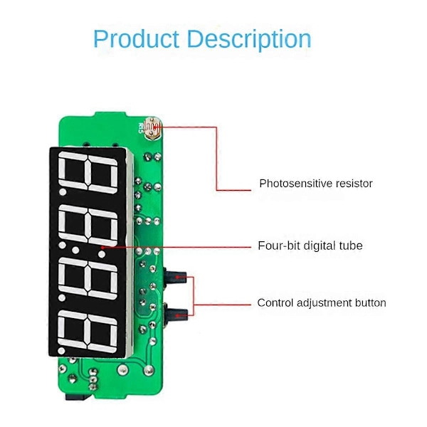 4-siffrig Digital DIY Klock-kit, Väckarklocka Lödningsövningskit, A