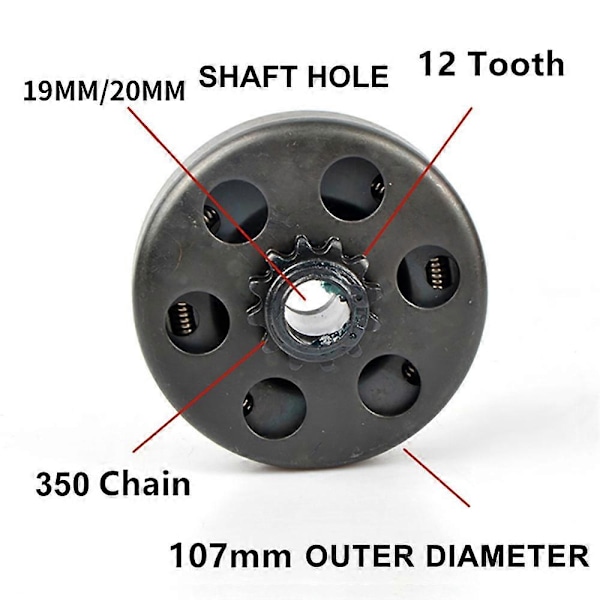 20MM 12-tandat 350-kedja för Kart Karting Centrifugal Automatisk Koppling