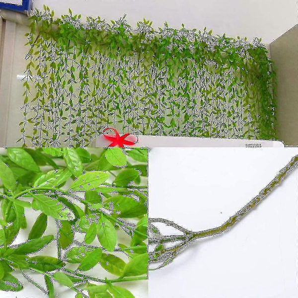 2 st Konstgjord Hängande Växt, 95cm Konstgjorda Växter Murgröna Blad Växter-b