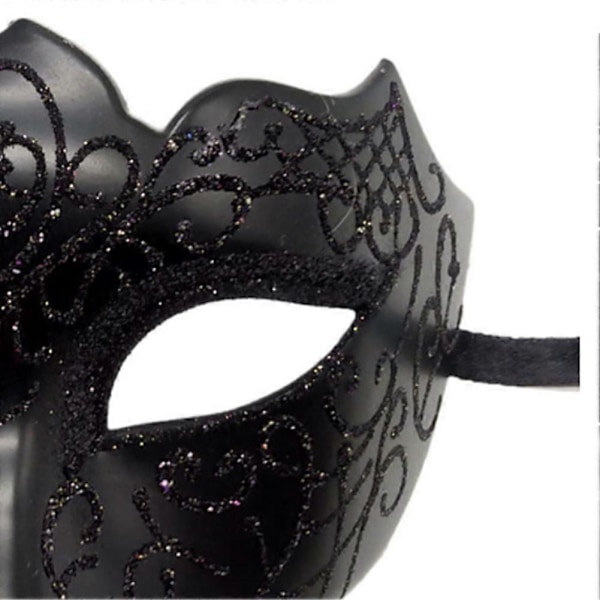 1-pack Maskeradmasker för Pojkar Karnevalsfest Ögonbindlar Svart