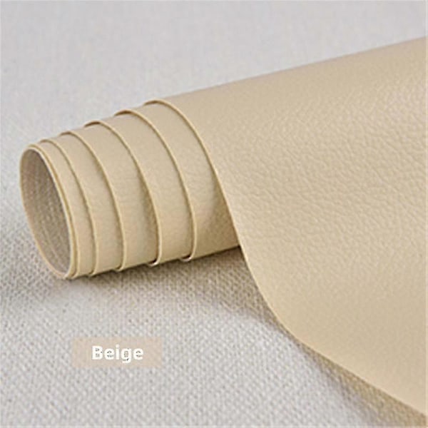 Självhäftande läder för soffreparation, möbelbordsstolsdekal, sitsväska, skoreparation Off-white 50x137cm