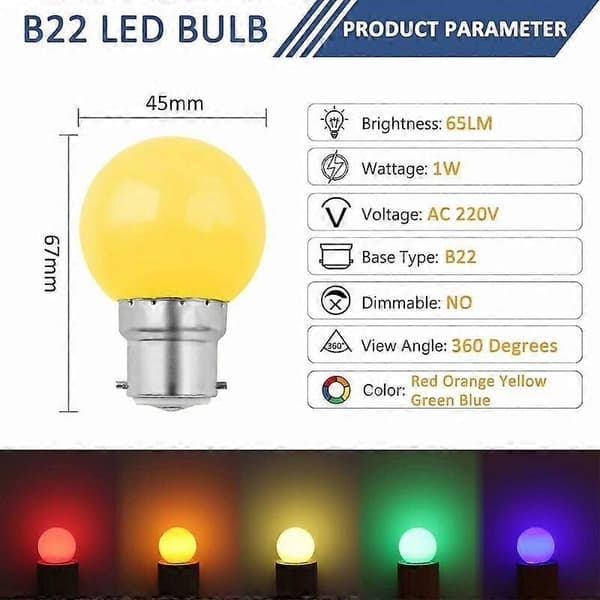 24-pack LED-lampor B22 Ljusslinga utomhus RUIOIU