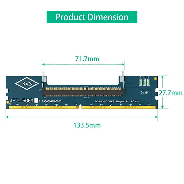 Adapterkort för bärbar DDR5-minne till DDR5-stationär minne