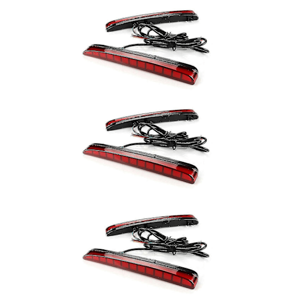 6x För 2017-2018 Type R Hatchback Led Bromsljus Bakre Stötfångare Reflektor Kör Dimljus