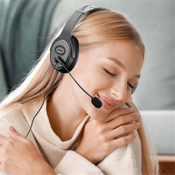 Callcenter-headset med brusreducerande mikrofon för Zoom Skype-kontor