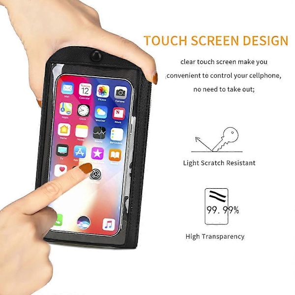 Mobilväska Touch Screen Axelväska Plånbok - Svart
