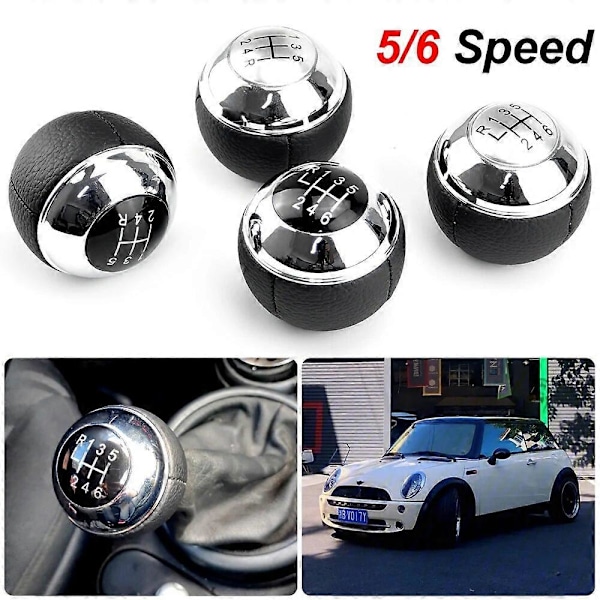 5-växlad manuell växelspaksknopp för Mini R50 2000-2006 Cabrio R52 2002-2008 Silver 5 Speed