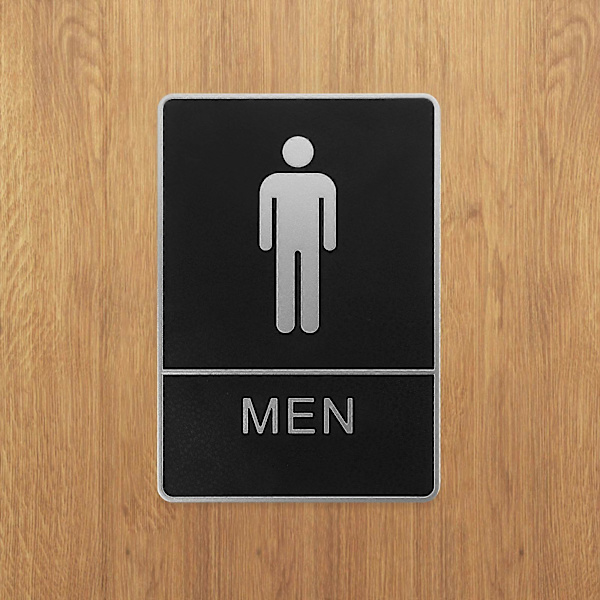 2 stk. selvklæbende toiletskilt i plastik, toiletskilt til døre, herre- og dametoiletskilt