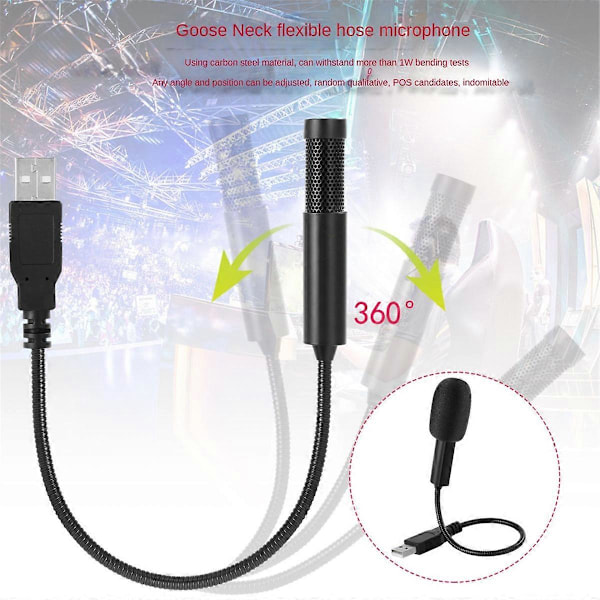 Mini USB Kondensatormikrofon, för Sång, Webbsändning, Onlineundervisning