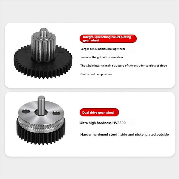 -Extruder, Extruder Gear Kit 2.4 0.1 Högprecisionsväxel Härdat Stål Extruder 3D-skrivartillbehör