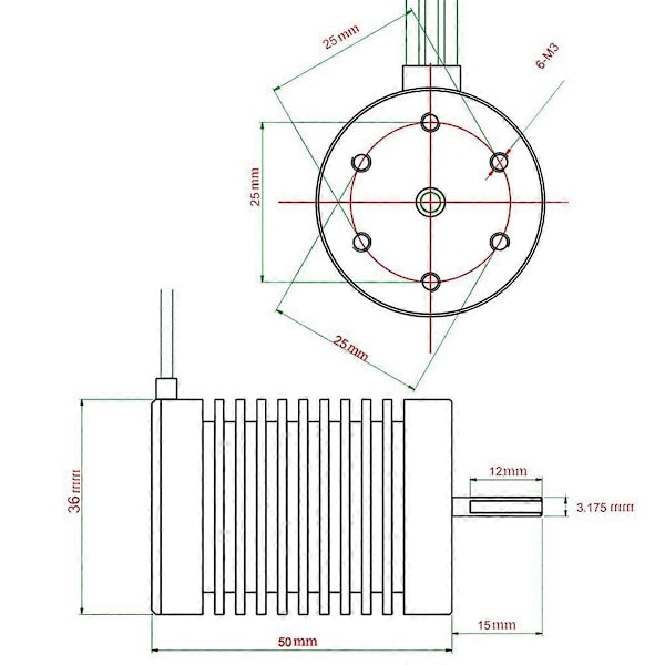 F540 4370Kv Børsteløs RC Motor med 60A ESC Combo Sæt til RC Bil