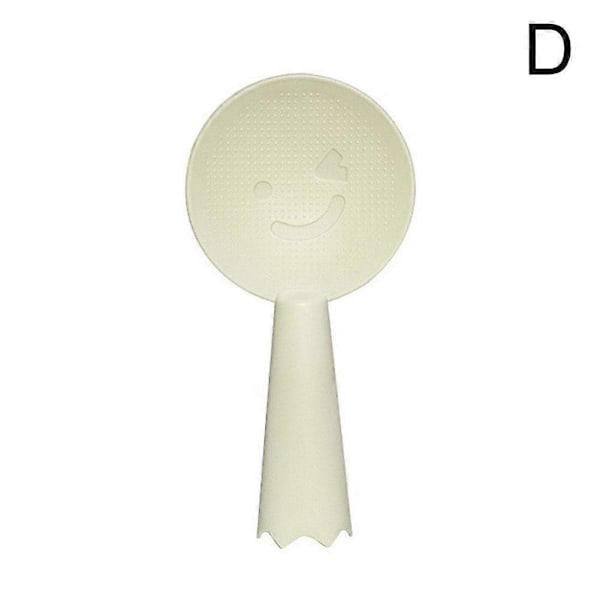 Non-stick Ris Sked i Plast Söt Smiley Ansikte Risspatel Skopa Köksredskap Beige
