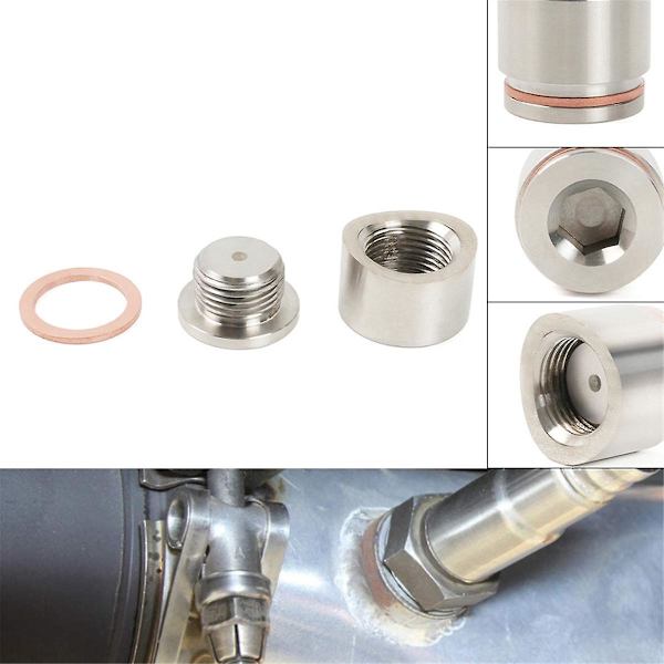Syresensorsmutter Svetsmutter Plugg M18X1.5 O2 Sensoradapter Mutter Rostfritt Stål Platt Port