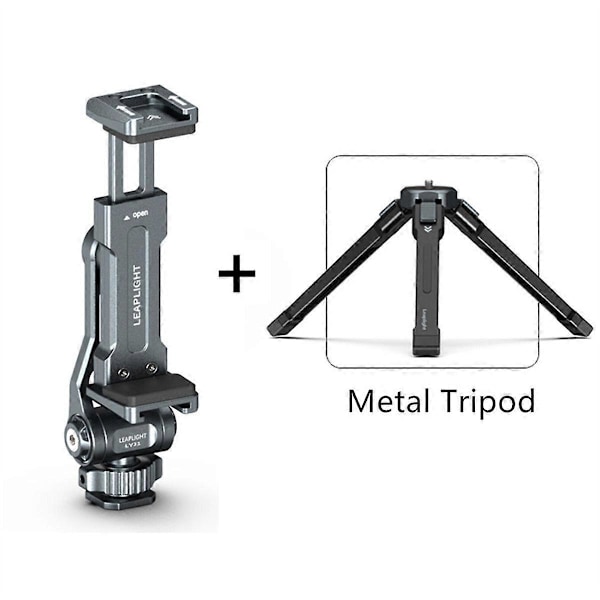 Kamera Hot Shoe Telefonholder Monitor Tripod Adapter med Dobbelt Cold Shoe til DSLR Kamera Mikrofon Fyldlys C