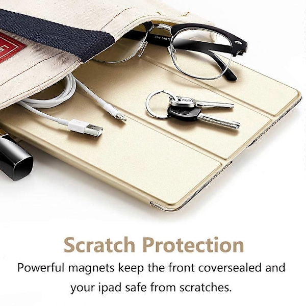 Smart Fodral Kompatibelt Med Ipad Air 2 Genomskinligt Frostat Baksida Magnetiskt Skydd - Guld
