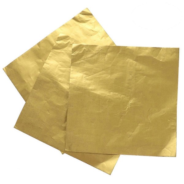 100 st Aluminiumfoliepapper Gyllene Omslagspapper Presentförpackningspapper för Chokladgodis Badbomber