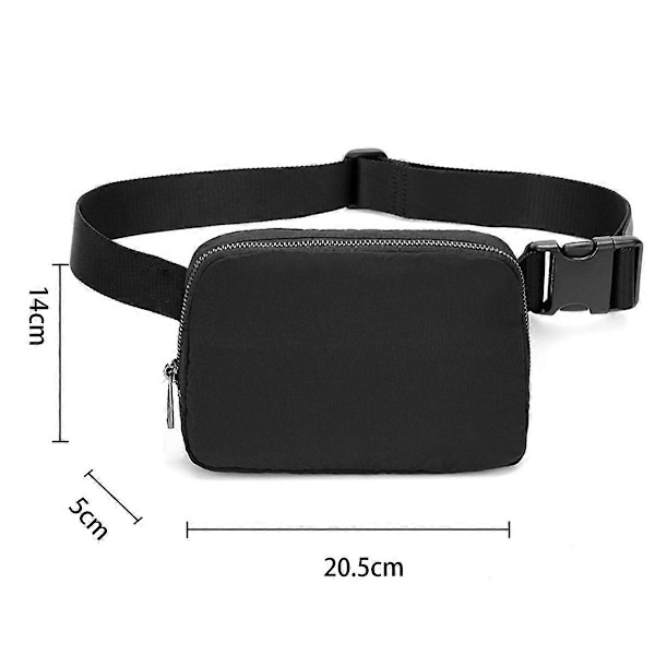 KXJ-Bältesväska för Kvinnor Trendiga Magväskor Crossbody Väska Midjeväska för Vandring Promenader Cykling Resor Black