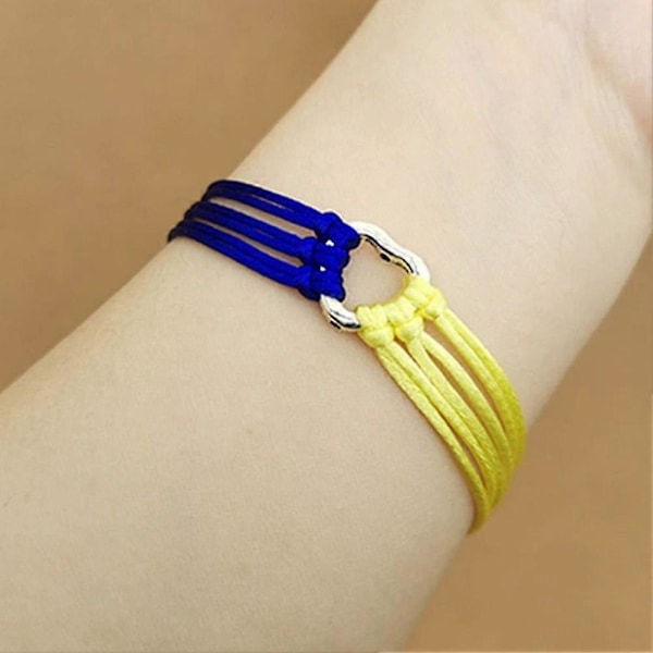 Ukrainskt Färgat Armband Enkelt Flerlagers Flätat Läderarmband för Män n s A