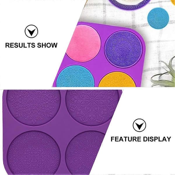 Krystal Epoxy Form Mandala Mønster Brik Støbning Silikone Håndværk Form