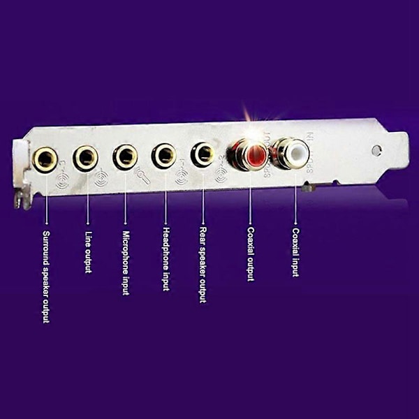 5.1 Äänikortti PCI Express PCI-E Sisäänrakennettu Kaksoislähtöliitäntä PC Window XP/7/8/10:lle
