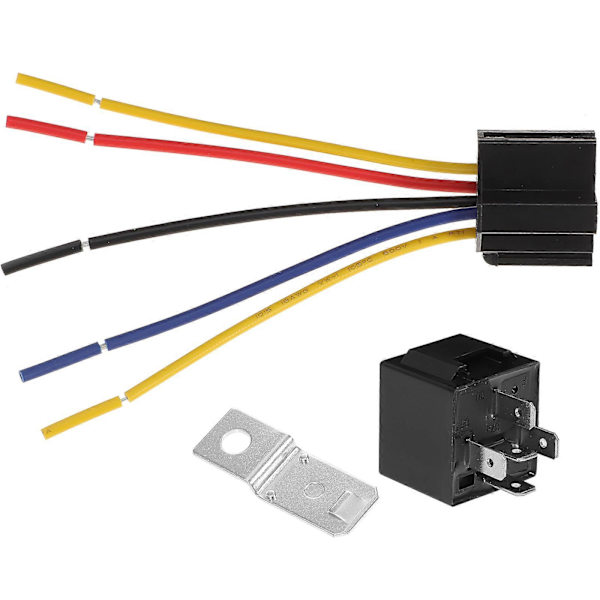 5 st Reläsockelbas Hållare Auto Mini Relä 12V 40A Relä Universalrelä för Bil