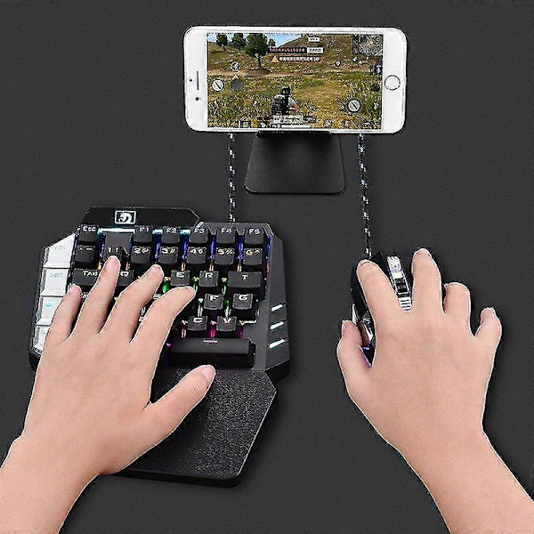 Mini - enhands Gaming RGB LED Bakgrundsbelyst USB Kabelansluten Spel 38 Tangenters Tillbehör