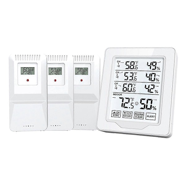 Digital Termometer & Hygrometer Inomhus Luftfuktighet med 3 Sensorer