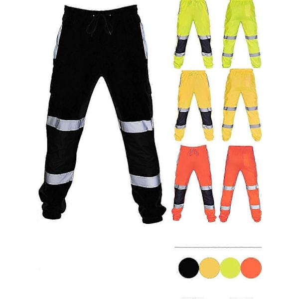 2025 Nya Herr Casual Byxor Splitsad Silver Reflekterande Ränder Dragsko Arbetskläder GREEN 4XL