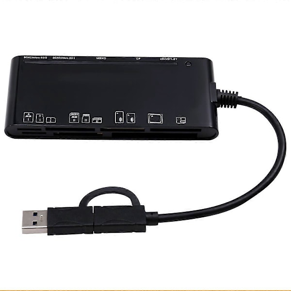 7-i-1 USB 3.0 Typ-C Multifunktionskortläsare /XD/MS/SD/TF-kort