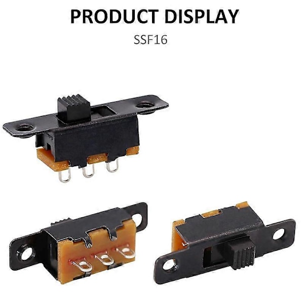 Glidströmbrytare Panelmontering 3 Lödstift På/Av 2 Positioner 50st