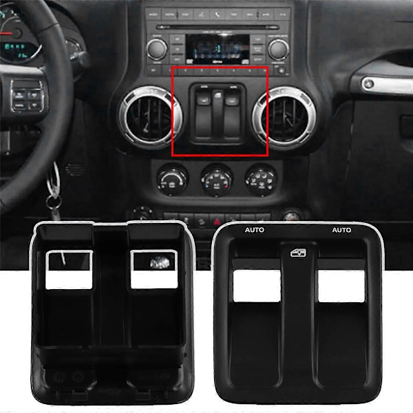 Bil Instrumentbräda Fönsterlås Hissbrytare Panel Cover 1RP74DX9AC för Tvådörrars 2011-2017