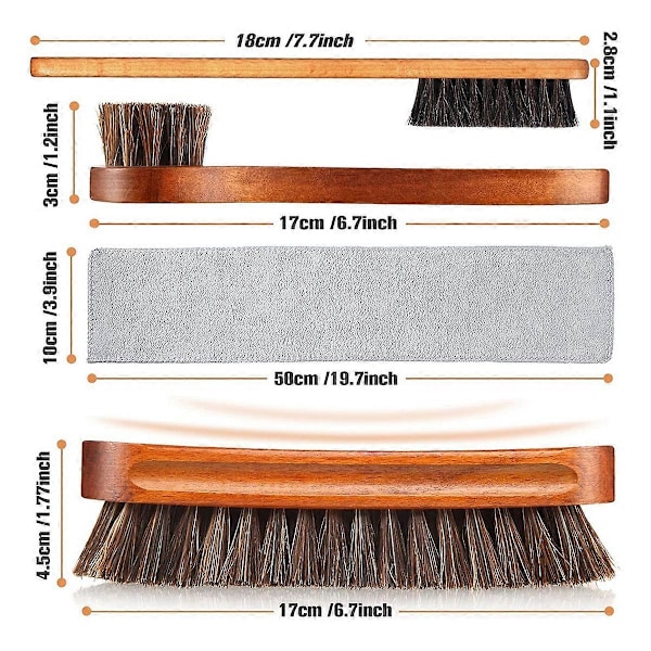 4 st Hästhår Glans Skoborste Kit Polish Dauber Applikatorer