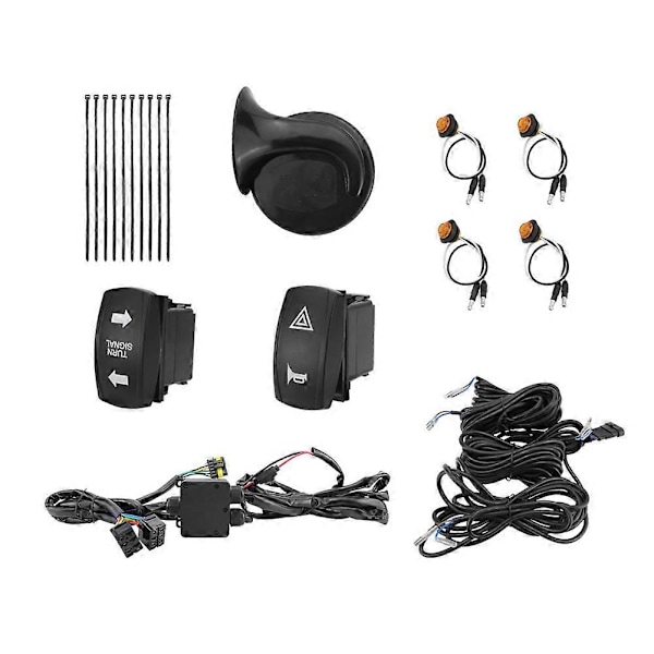 Universell UTV Horn Set med LED Blinkersljus & Strömbrytarrelä för Can Am X3