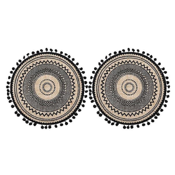 2 stk. boheme varmeisolerende coasters, runde vævede coasters, varmeisolerede underlag