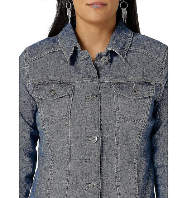 Stretch-jeansjacka för dam, jeansjacka, jeansjacka med knappar Nostalgia blue L
