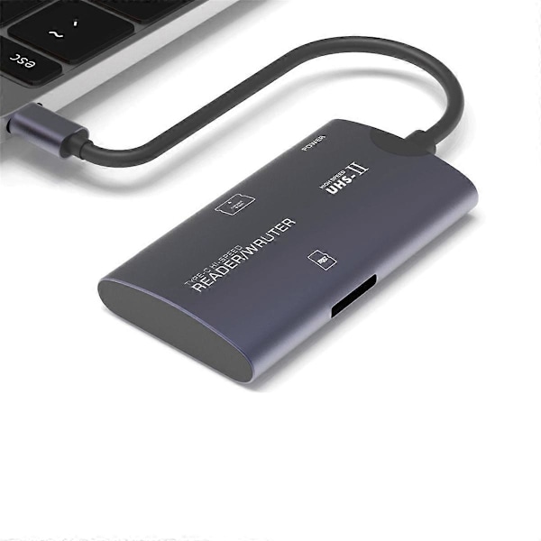 Höghastighets Multifunktionskortläsare TF Aluminiumlegering Dator Mobiltelefon Två-i-ett Kortläsare Typ-C (TF+)