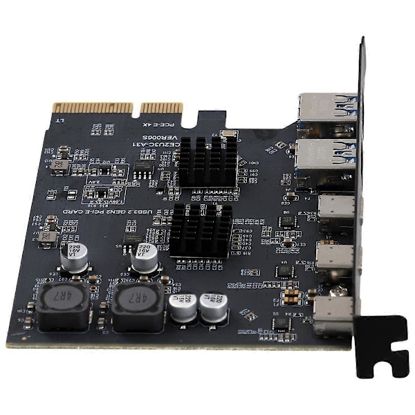 USB3.2 Laajennuskortti GEN2 10Gbps PCI-E 4X -sovitinkortti Kannettava TYPE-C Type-A Kaksoispiirilevy, B