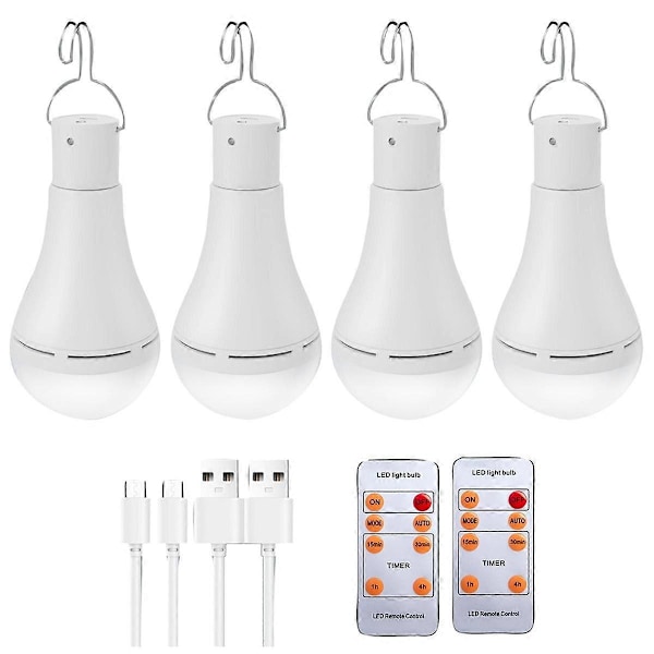 USB Uppladdningsbar Glödlampa, Batteribackup Nödlampa för Strömavbrott i Hemmet, Hängande LED