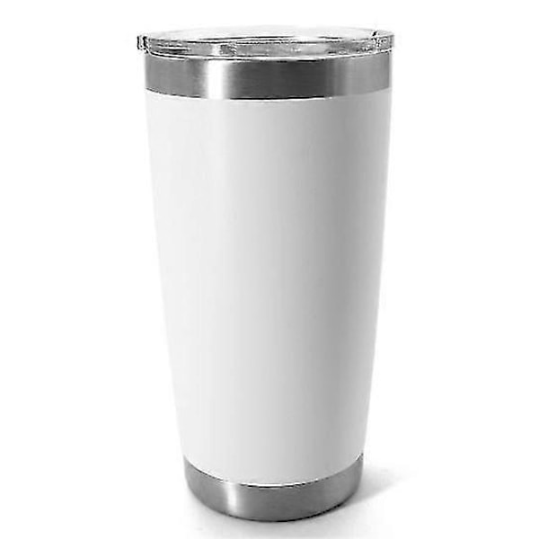 20oz Mindre Stål Inre Och Yttre 304 Bilflaska Ölmugg white