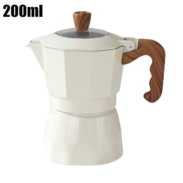 Mokabryggare med dubbelventil för espressoextraktion, retrostil, för utomhusbruk White 200ml B