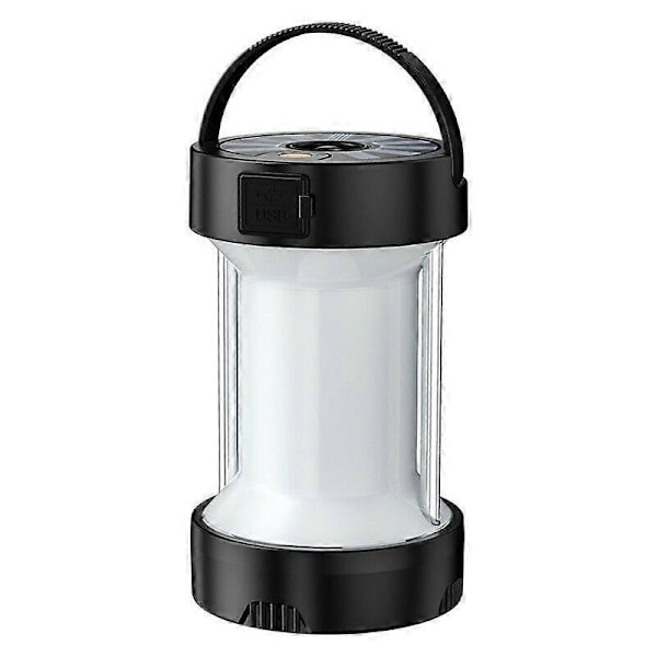 Ladattava C-tyypin ulkokäyttöön tarkoitettu retkeilylamppu, 1000 lumenia, 4 paristokäyttöistä tilaa, monitoiminen vedenpitävä aurinko-LED-varavalo